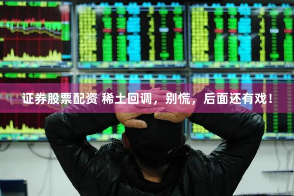 证券股票配资 稀土回调，别慌，后面还有戏！