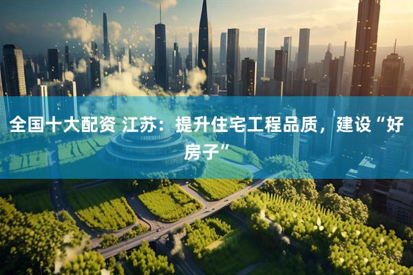 全国十大配资 江苏：提升住宅工程品质，建设“好房子”